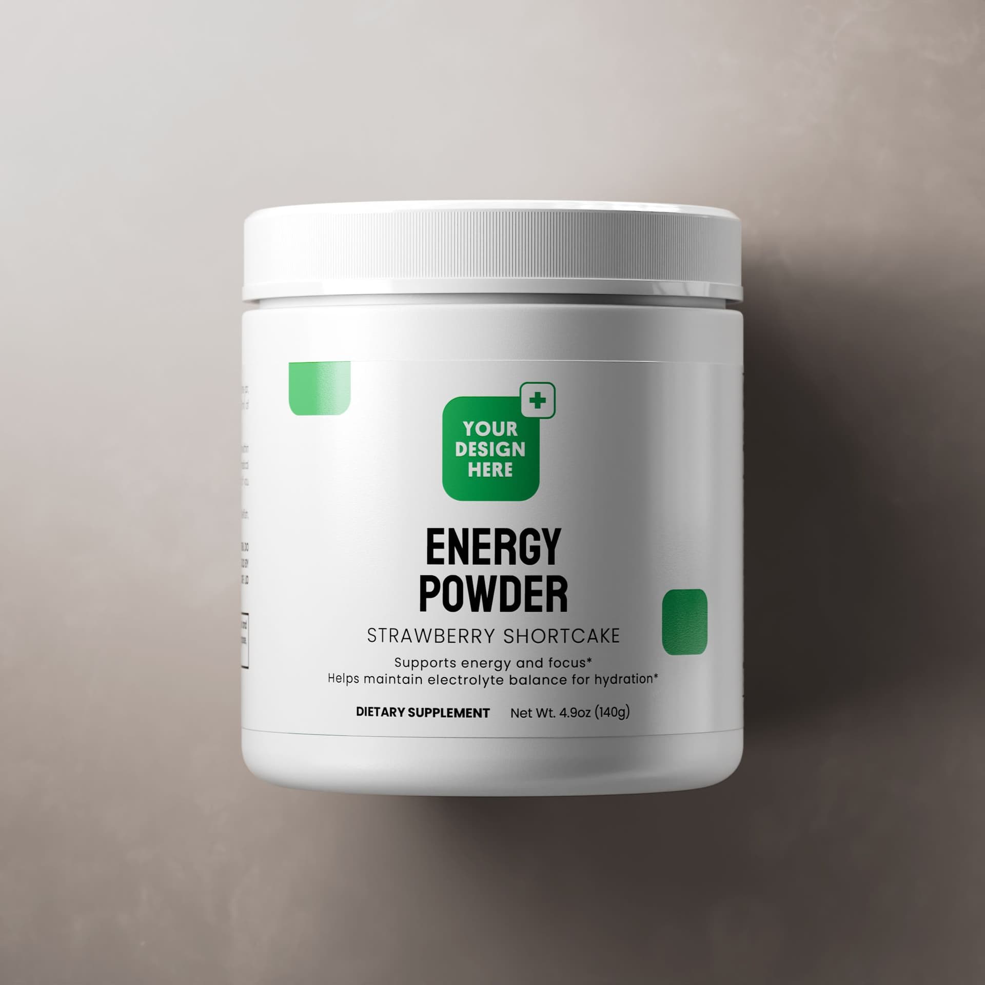 Energía en polvo (pastel de fresa)