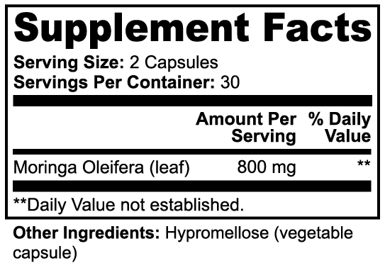 Datos del suplemento — Moringa pura