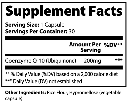Datos del suplemento — CoQ10 ubiquinona