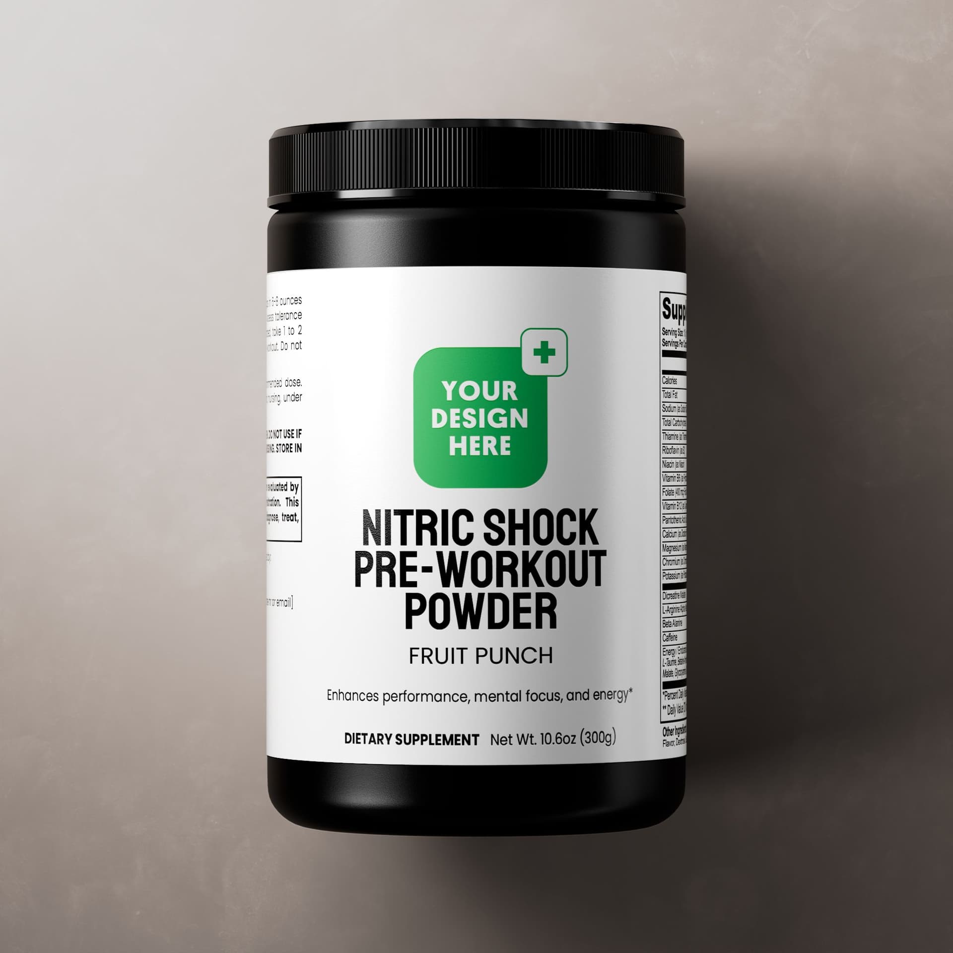 Pre-entreno Nitric Shock en polvo (ponche de frutas)